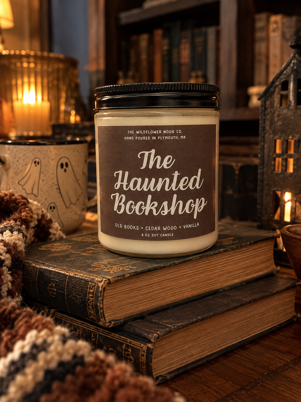 The Haunted Bookshop | Spooky Bookish Soy Candle