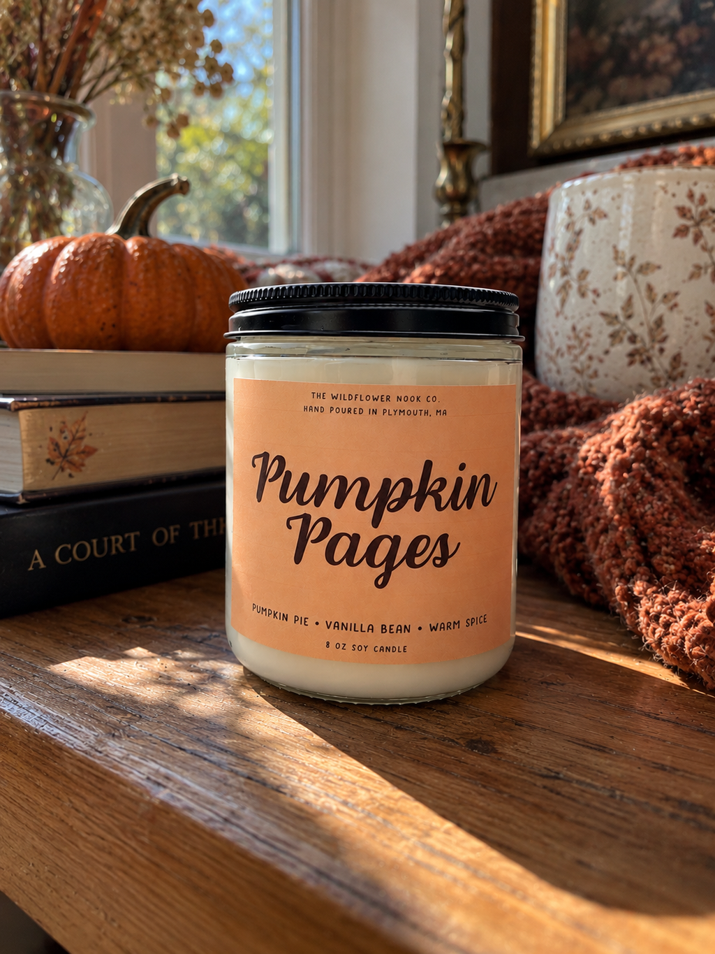 Pumpkin Pages | Pumpkin Spice Bookish Soy Candle
