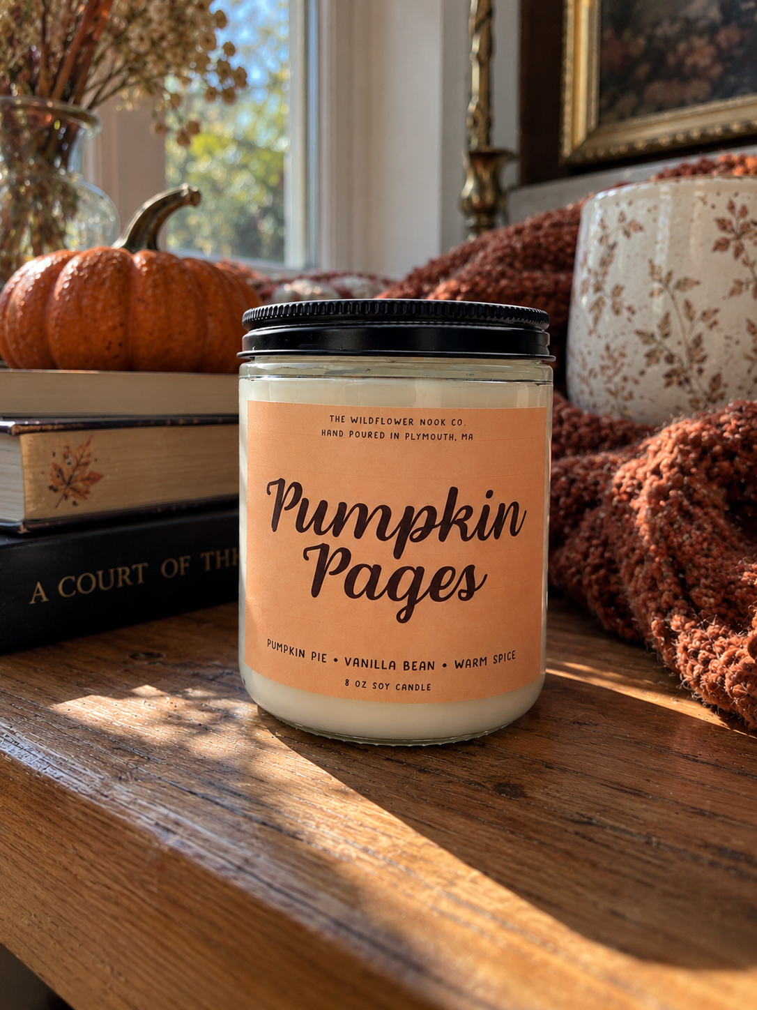 Pumpkin Pages | Pumpkin Spice Bookish Soy Candle